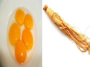 nhân sâm hấp trứng gà